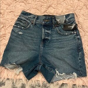 Express Women's Distressed Blue Jean Shorts